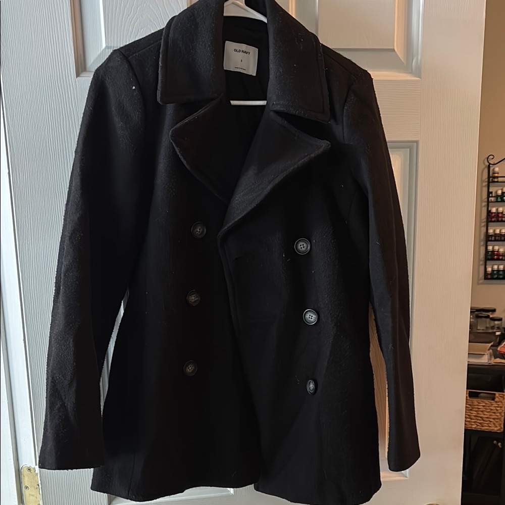 Black Double-Breasted Peacoat